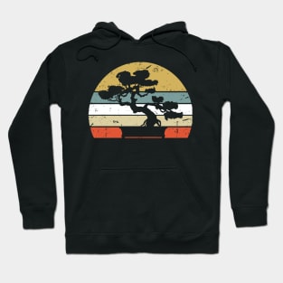 Retro Vintage Sunset Bonsai Tree Hoodie